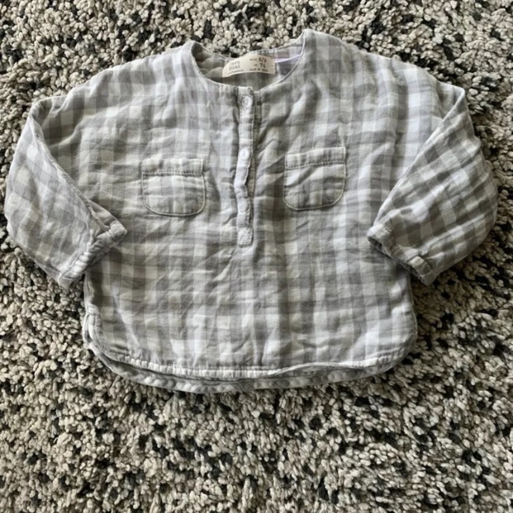 Zara mini baby gingham blouse